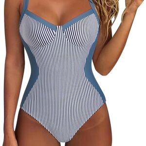 Womens Tummy Control One Piece Swimsuit Sexy Crisscross Back Bathing Suit NWOT